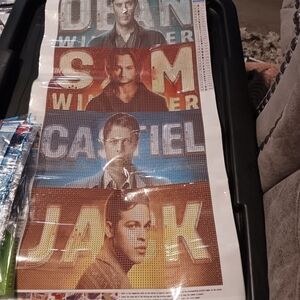 Colorful Supernatural Dean, Sam, Castiel,  Jack Charactr Diamond Art Paint 30x60